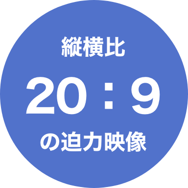 縦横比20：9の迫力映像