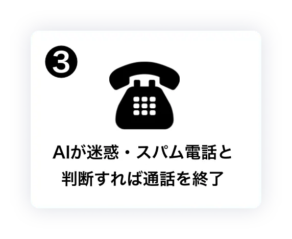 AIが迷惑・スパム電話と判断すれば通話を終了