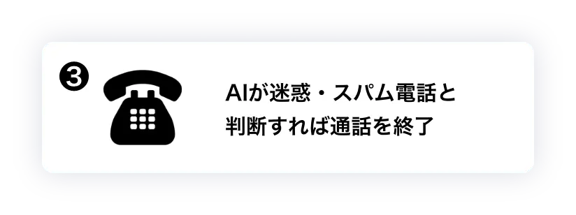 AIが迷惑・スパム電話と判断すれば通話を終了
