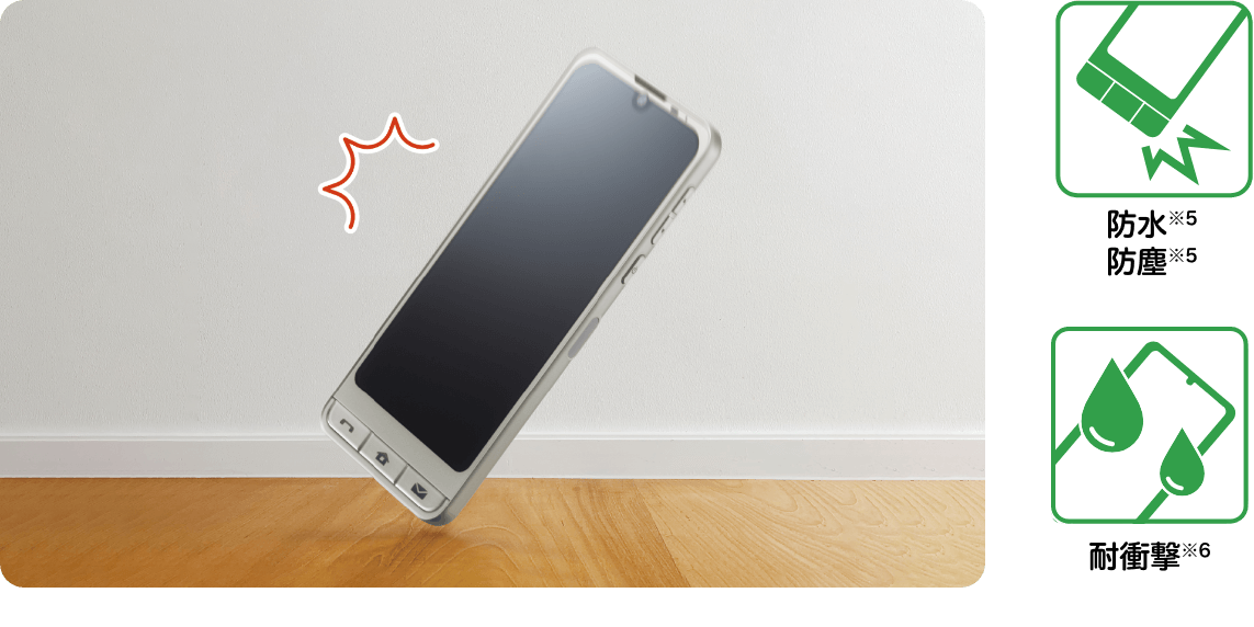 耐衝撃※6 防水※5 防塵※5