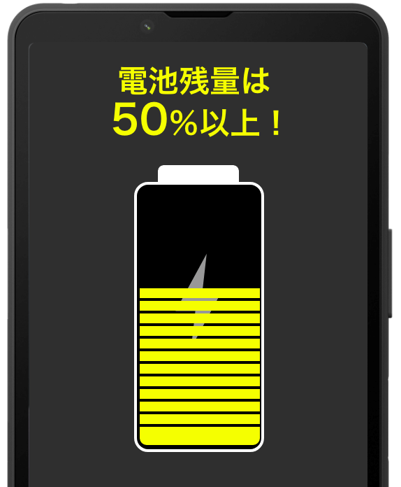 電池残量は50%以上!