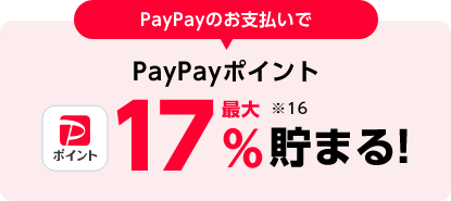 買い物すべてPayPayのお支払いで PayPayポイント 最大17%貯まる!