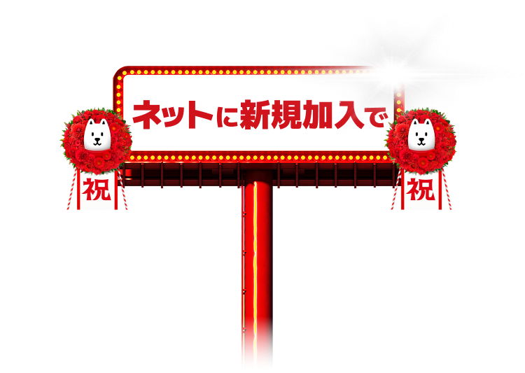 ネットに新規加入で