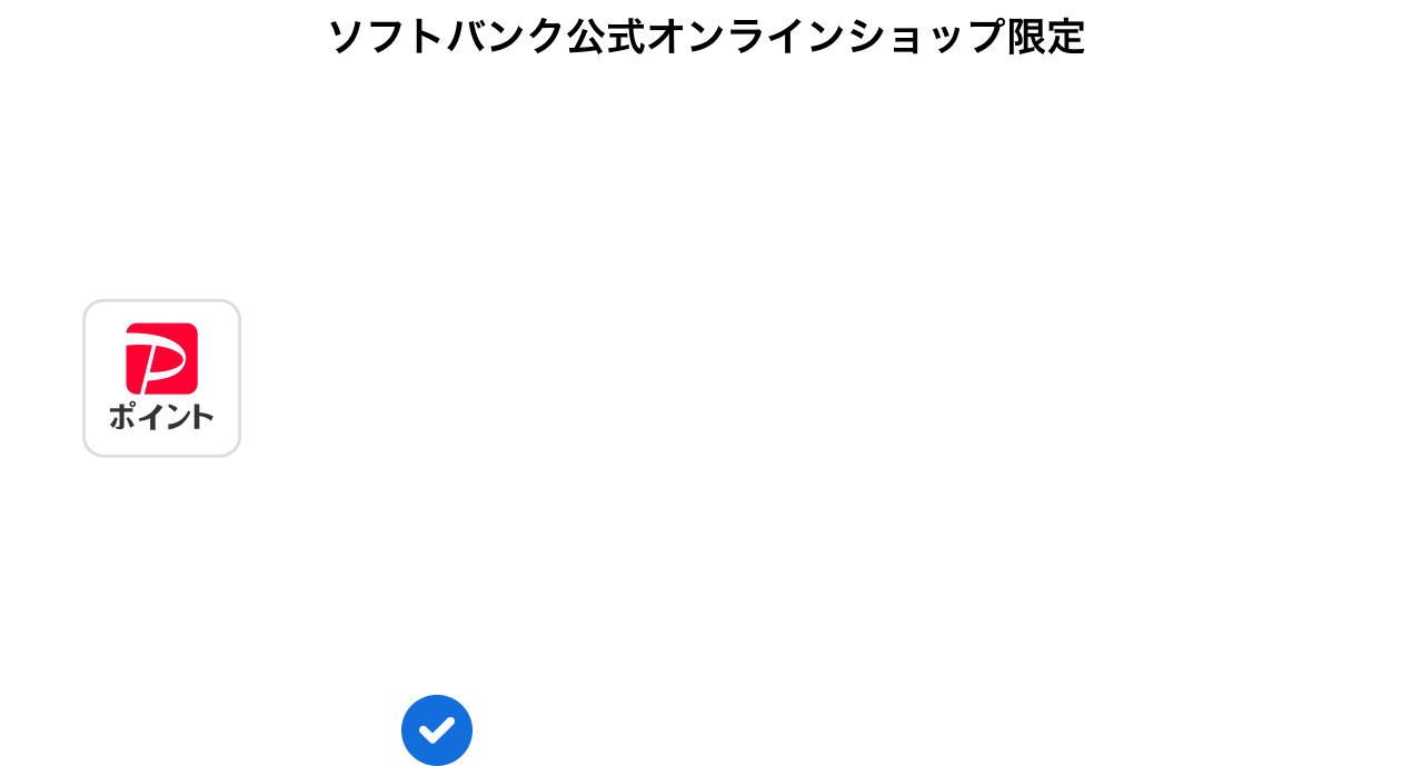 ソフトバンク公式オンラインショップ限定 買うなら、いま！PayPayポイント4,000円相当プレゼント