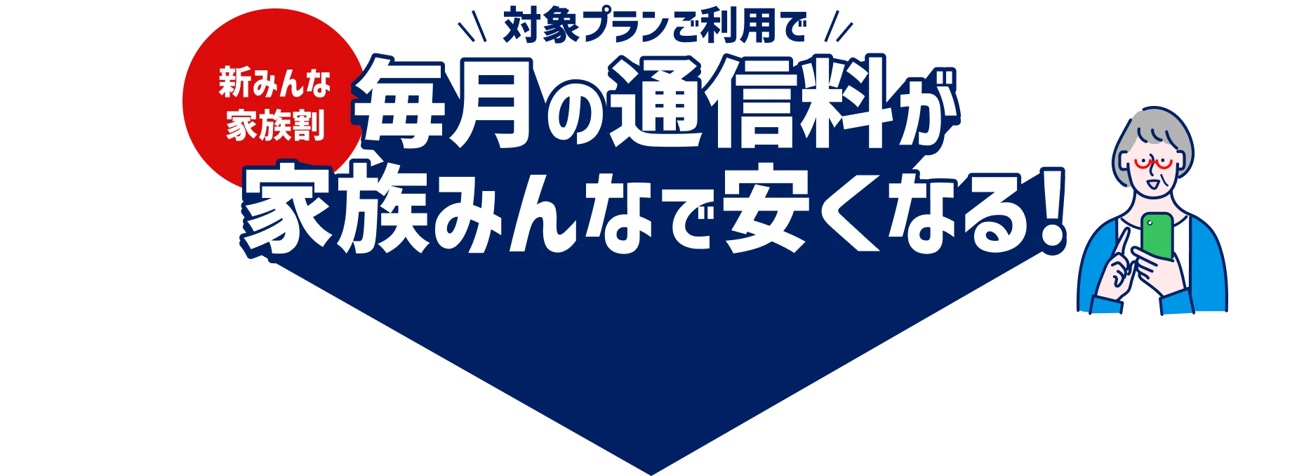 新みんな家族割 毎月のスマホ代が家族みんなで安くなる!