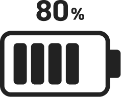 バッテリー残量80%以上