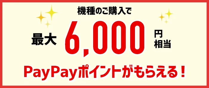 最大6,000円相当のPayPayポイントがもらえる！